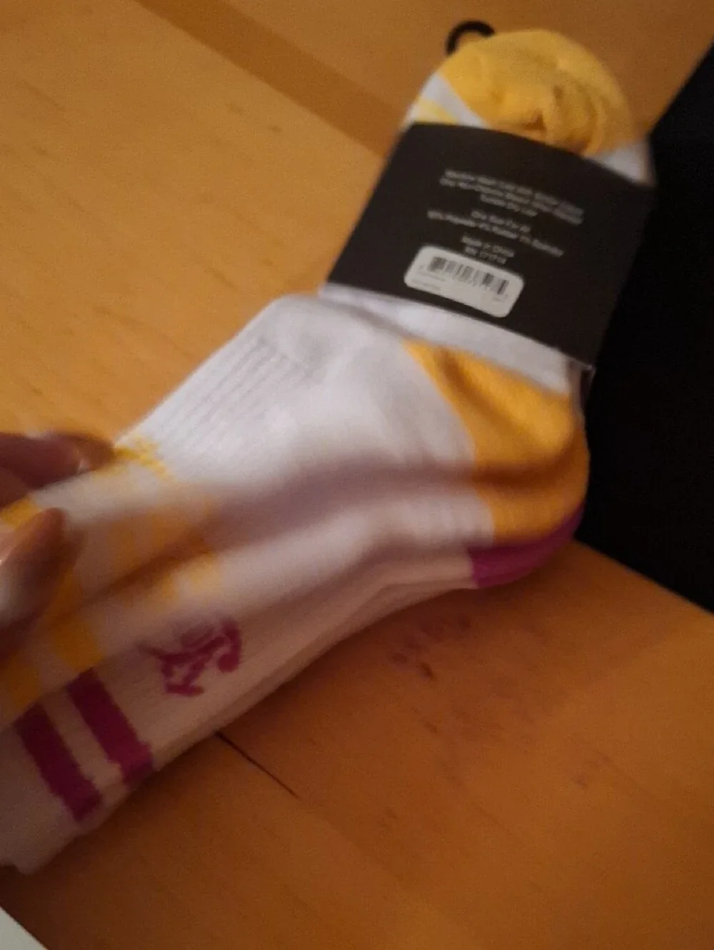 Von Dutch White Socks with Green Accent Stripes - Quarter Crew